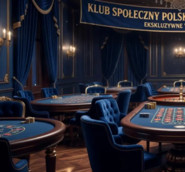 Eleganckie wnętrze klubu nocnego z oświetleniem i stołami do gier