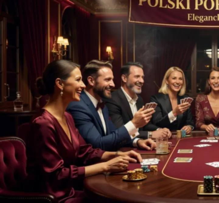 Grupa gości podczas eleganckiego wieczoru pokerowego w UTR - PATROL PATRYK JAKUBIAK